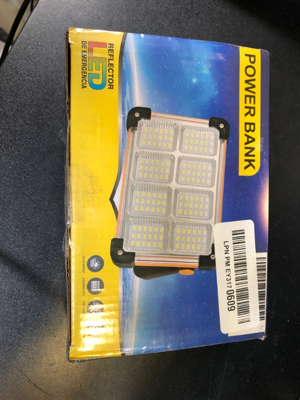 Photo 1 of Vcwtty 120W LED Solar Work Light, 144 LED 10000LM Portable Flood Light with Stand, 4 Modes Rechargeable, IP65 Waterproof Outdoor Working Light for Camping, Fishing, Car Repair & Mechanics (1)