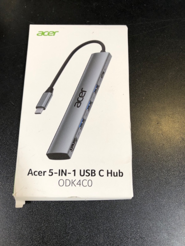Photo 1 of Acer 5 in 1 USB C Hub with 4K HDMI, 100W Power Delivery, 3 USB A Data Ports, USB C to HDMI Multiport Adapter for Laptop, PC, Tablet, MacBook Air, iPad Air, iMac, iPhone 15/16 Pro/Pro Max