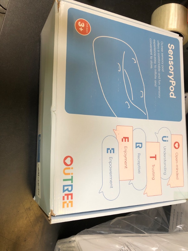Photo 1 of OUTREE Sensory Chair for Kids,60" Includes Electric Air Pump,Inflatable Sensory pod for Children, Sensory Toys for Kids with Autism,Sensory Peapod,Blue