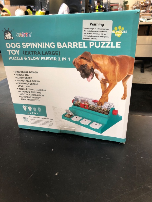 Photo 1 of KADTC Paw-Activated Rolling Puzzle Game Toy Level 2 in 1 Treat Toys Capacity 16.4oz Slow Feeder Adjustable Interactive Food Dispenser for Medium/Large Dogs Brain Mental Stimulation and Healthy Eating