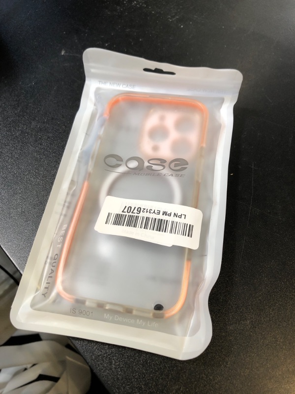 Photo 1 of Misscase for iPhone 16 Pro Magnetic Case,[Military Drop Protection] Clear Hard Plastics Cover, Camera Lens Protector,Compatible with MagSafe,Anti Yellowing Full Protection Cases-Orange