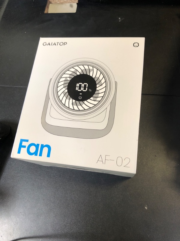 Photo 1 of Gaiatop Desk Fan with Touch Control, 4000mAh Battery, 5 Speeds Ultra Quiet Bedroom Fan with LED Display, 90° Tilt, 7.7 Inch USB-C Rechargeable Desktop Fan for Dorm Office Room Home Office, Black