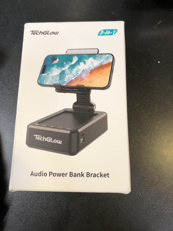 Photo 1 of TechGlow Foldable Cellphone Stand with Bluetooth Speaker and Power Bank Birthday Gifts for Men Women Mother Father Boy Girl Teens Cool Tech Gadgets
