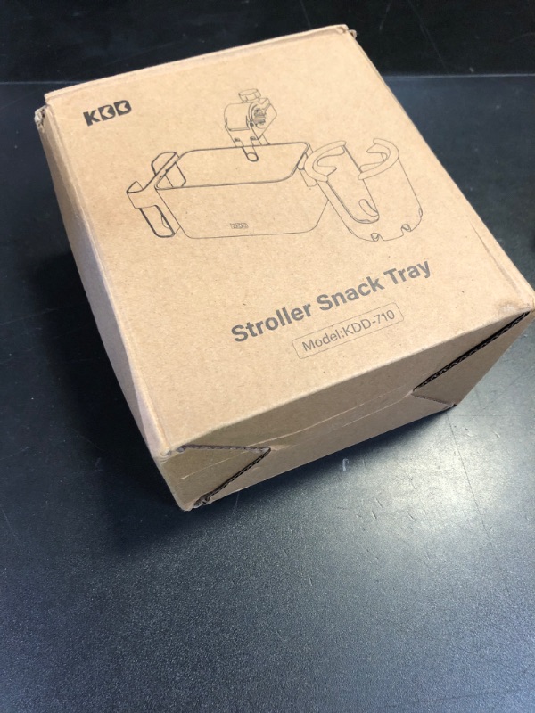 Photo 1 of Stroller Cup Holder with Snack Tray, 3-in-1 Universal Stroller Tray with & Phone Holder, Removable Drink Holder, 360 Rotation Tray Attachment for Nuna, Wheelchair, Bike, Walker, Scooter (Grey)