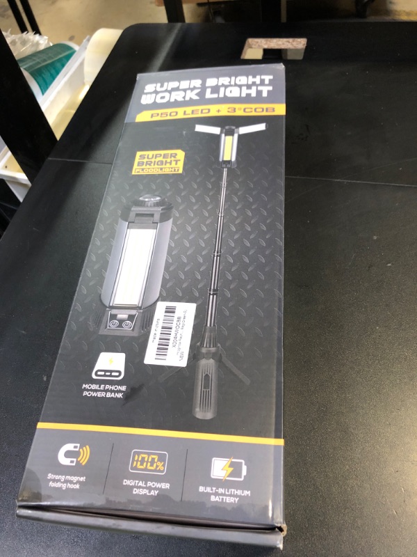 Photo 1 of Mlogiroa Rechargeable Camping Light with Stand: Cordless Work Light Kit 3 Page Head 500/1000/2000 Lumen 3500/6500K - Dimmable 6AH Camp Lights with Detachable Tripod,Hooks and Carrying Bag(Green-S)