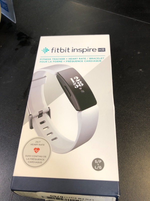 Photo 1 of Fitbit Inspire HR Heart Rate and Fitness Tracker With S and L Bands, White, One Size, 1 Count