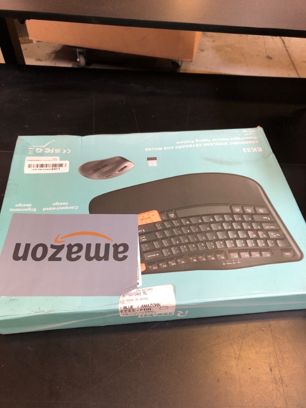 Photo 1 of Wireless Keyboard and Mouse Combo, 2.4G Wave Keys Ergonomic Keyboard with Palm Rest and 3 DPI Silent Mouse, Compact Size for Natural Typing, Spill-Resistant, for Windows/PC/Laptop/Mac(Black)