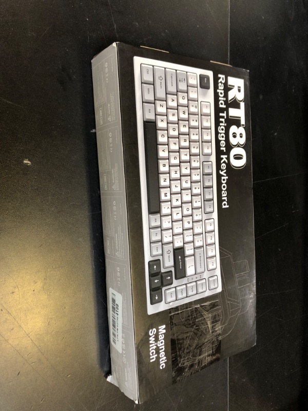 Photo 1 of YUNZII RT80 Rapid Trigger Hall Effect Magnetic Gaming Keyboard, 8K Polling Rate, 75% Layout,BT/2.4GHz/Wired,RGB Backlit,Hot Swap,Adjustable Actuation Wireless for Win/Mac(White, Gateron White)