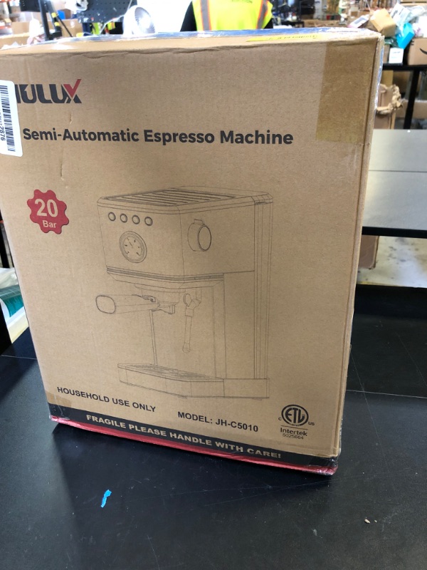 Photo 1 of CHULUX Slim Espresso Machine with Milk Frother Steam Wand, 20 Bar Professional Italian Pump Espresso Coffee Machine for Home Cappuccino & Latte Maker, Silver