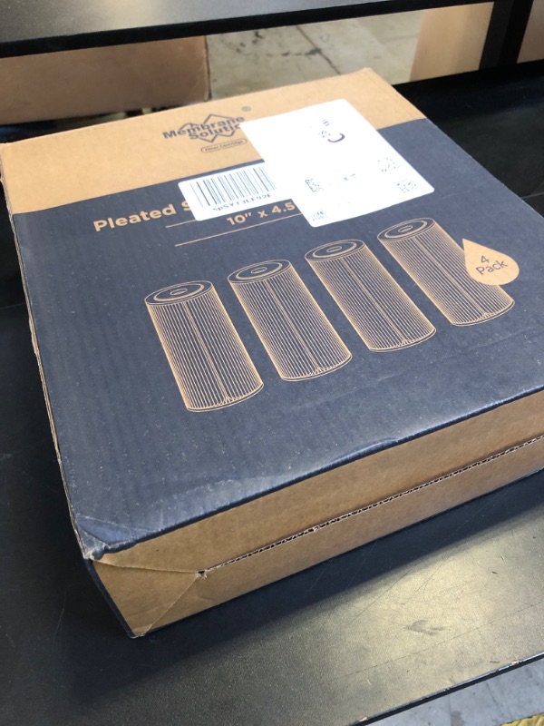 Photo 1 of Membrane Solutions 20 Micron Pleated Water Filter Home 10"x4.5" Whole House Heavy Duty Sediment Replacement Cartridge Compatible with ECP10-1,ECP20-BB,R50-BBSA,FXHSC,CB1-SED10-BB (4 Pack)