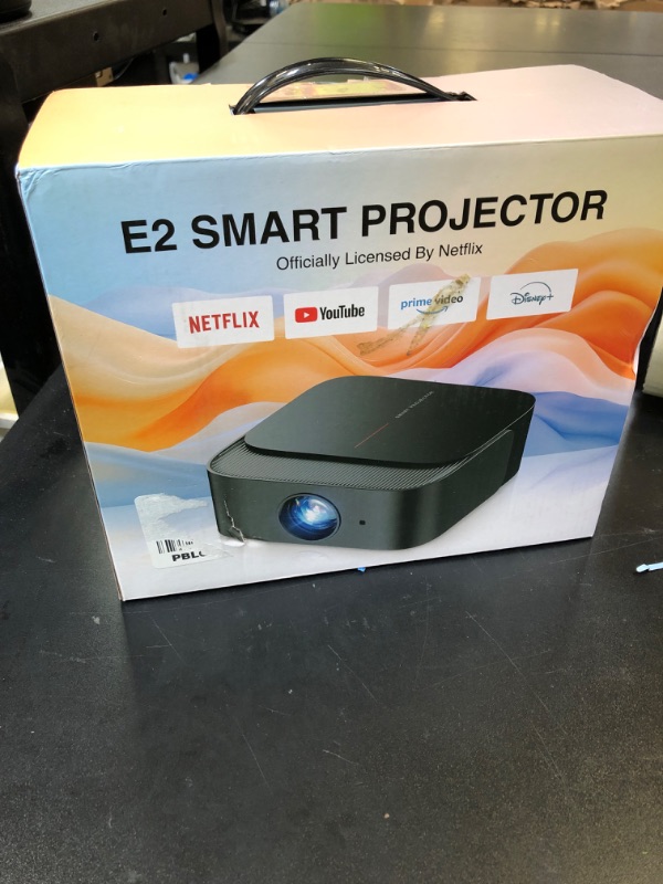 Photo 1 of [2025 Netflix-Licensed | 386+ Built-in Apps] DBPOWER E2 Smart Projector with WiFi and Bluetooth, Mini Projector 4K Support with Netflix, Youtube, Disney+, Hulu, Max, Crunchyroll w Portable Case