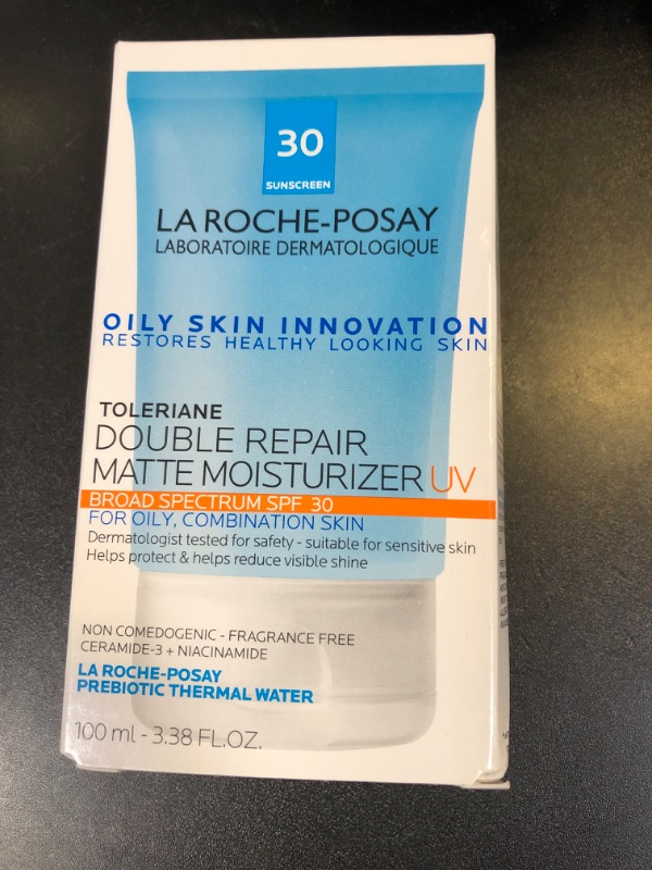 Photo 1 of La Roche-Posay Toleriane Double Repair Matte Moisturizer SPF 30, Lightweight Daily Face Moisturizer for Oily Skin & Combination Skin, With Niacinamide & Vitamin B3, Oil Free, Fragrance Free