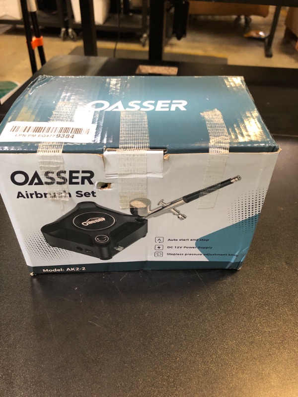 Photo 1 of Oasser Airbrush Kit with Air Compressor, Dual Action 40 PSI 10.5 L/min Airbrush Set Gun, Air Brush for Nails, Makeup, Model, DIY