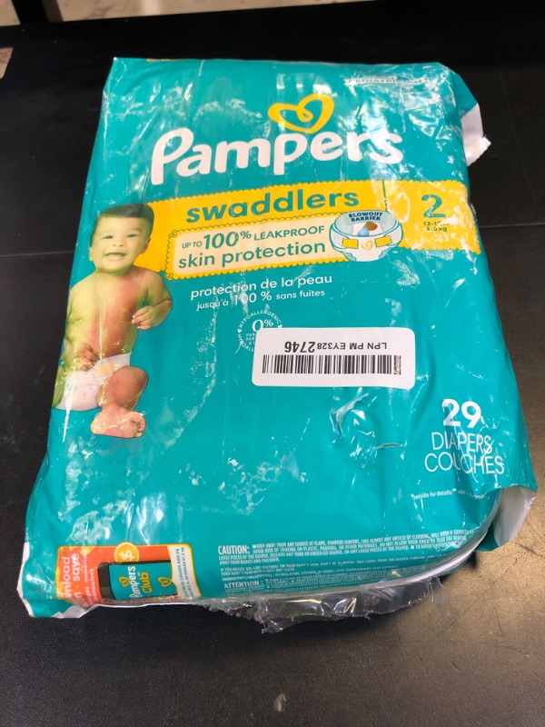 Photo 1 of Pampers Baby Diapers - Swaddlers - Size 2, 29 Count, Ultra Absorbent Disposable Infant Diaper