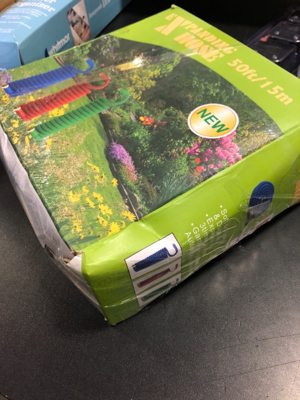 Photo 1 of 50 ft Expandable Garden Hose, 2026 New Ultra Lightweight Kink Free Flexible Water Hose 50ft, 10 Pattern Spray Nozzle, Leak-Proof Solid Brass Fittings, High-Density Outer Fabric & Durable Latex Core