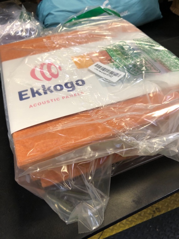 Photo 1 of Ekkogo Acoustic Panels 12-Pack Soundproof Wall 12"X12"X0.4" - High Density Sound Dampening [70'S Orange Square]