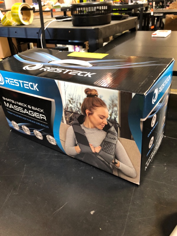 Photo 1 of RESTECK Massagers for Neck and Back with Heat - Deep Tissue 3D Kneading Pillow, Electric Shiatsu Shoulder Massage, Foot, Legs,Body - Relieve Muscle Pain - Office, Home & Car