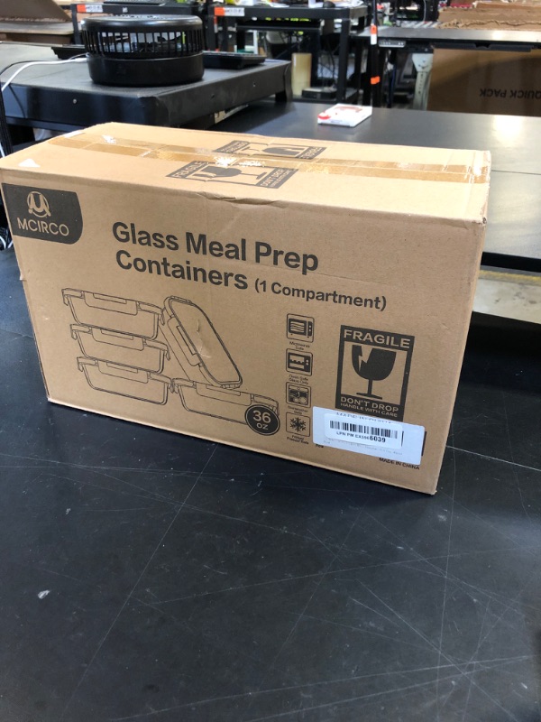 Photo 1 of [5-Packs, 36 Oz.] Glass Meal Prep Containers with Locking Lids Glass Food Containers,Airtight Lunch Container,Microwave, Oven, Freezer and Dishwasher (4.5 Cup, White)