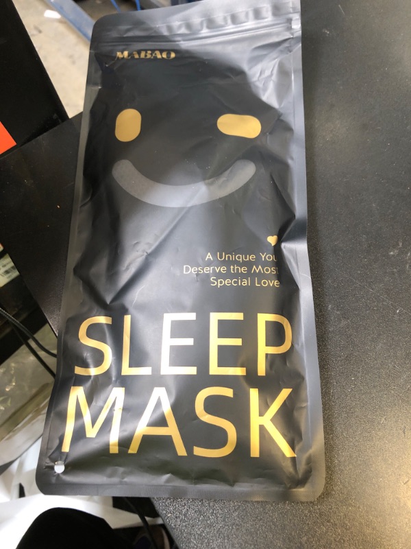 Photo 1 of MABAO Sleep Mask for Side Sleeper, Eye Mask for Sleeping Women Men, 3D Contoured Cup No Eye Pressure 100% Light Blocking Sleeping Mask with Adjustable Strap Night Blindfold Flight, Travel, Nap, Black