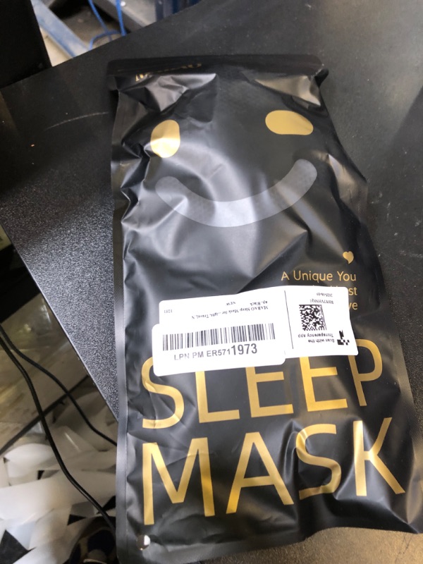 Photo 1 of MABAO Sleep Mask for Side Sleeper, Eye Mask for Sleeping Women Men, 3D Contoured Cup No Eye Pressure 100% Light Blocking Sleeping Mask with Adjustable Strap Night Blindfold Flight, Travel, Nap, Black
