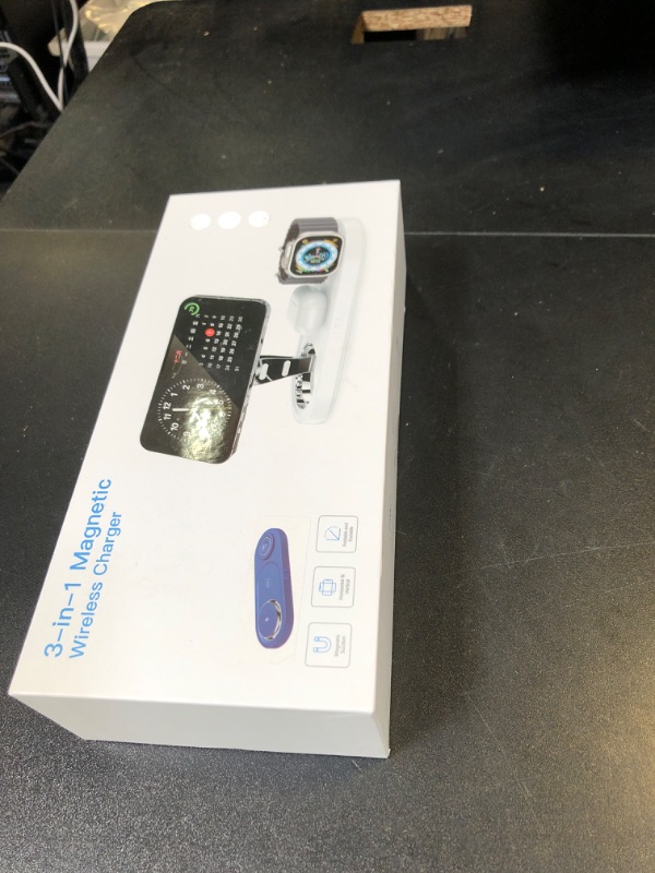 Photo 1 of Upgraded 3 in 1 Wireless Charging Station for Apple Devices, Faster Mag-Safe Charger Stand, Magnetic Charger Station for iPhone 17/16/15/14/13/12 & AirPods Pro & Apple Watch Series (Sapphire Blue)