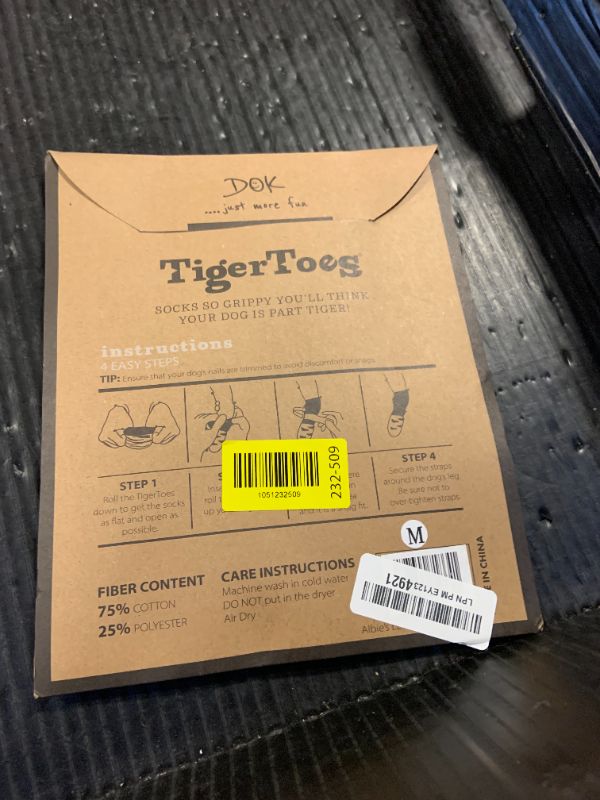 Photo 1 of DOK TigerToes Premium Non-Slip Dog Socks for Hardwood Floors - Extra-Thick Grip That Works Even When Twisted - Prevents Licking, Slipping, and Great for Dog Paw Protection (Sassy Pink, Medium)