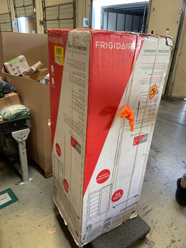 Photo 1 of -FACTORY SEALED- Frigidaire Upright Freezer, 6.5 cu. ft., Deep Freeze, Vinyl Coated Metal with Wire Shelving, Compact for Kitchen, RV, Dorm, Cabin, and Trailer, Platinum Design Series, Silver - 21D x 23W x 56H
