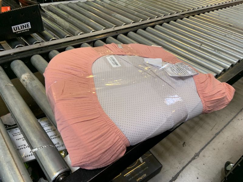 Photo 1 of Blissful Diary Muslin Baby Changing Pad with Waterproof Lining Foam, Diaper Changing Table Pad with Cover for Dressers (Dusty Pink, Avocado)