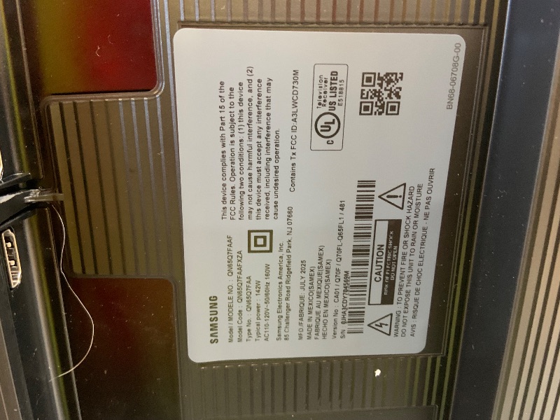 Photo 1 of Samsung 65-Inch Class QLED Q7F Series Samsung Vision AI Smart TV (2025 Model, 65Q7F) Quantum HDR, Object Tracking Sound Lite, Q4 AI Gen1 Processor, 4K upscaling, Gaming Hub, Alexa Built-in