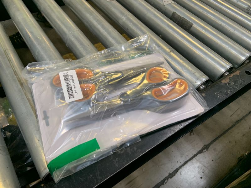 Photo 1 of Westcott Titanium Bonded Scissors, Soft Handle, 8", Straight, Gray/Yellow, 6-Pack