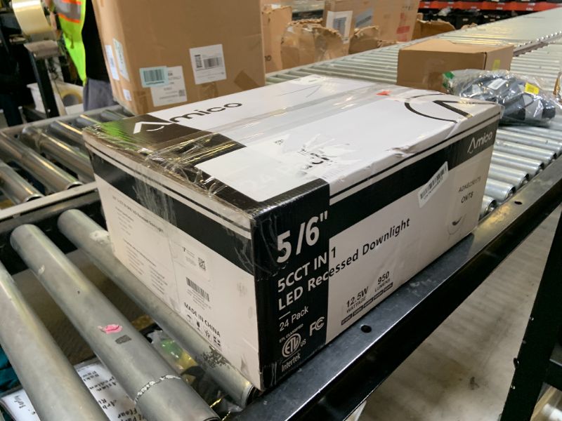 Photo 1 of Amico 24 Pack 5/6 inch 5CCT LED Recessed Lighting, Dimmable, 12.5W=100W, 950LM, 2700K/3000K/4000K/5000K/6000K Selectable, Retrofit Can Lights with Baffle Trim, IC Rated - ETL & FCC, White