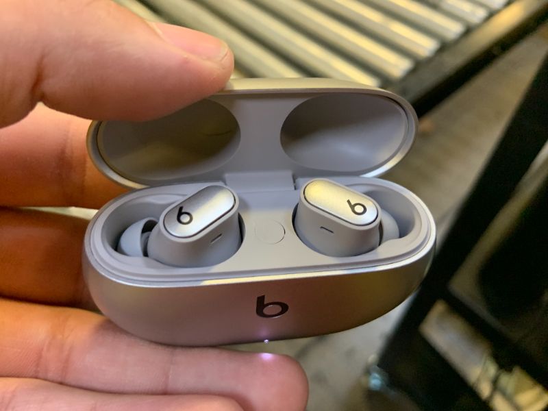 Photo 1 of Beats Studio Buds + | True Wireless Noise Cancelling Earbuds, Enhanced Apple & Android Compatibility, Built-in Microphone, Sweat Resistant Bluetooth Headphones, Spatial Audio - Cosmic Silver