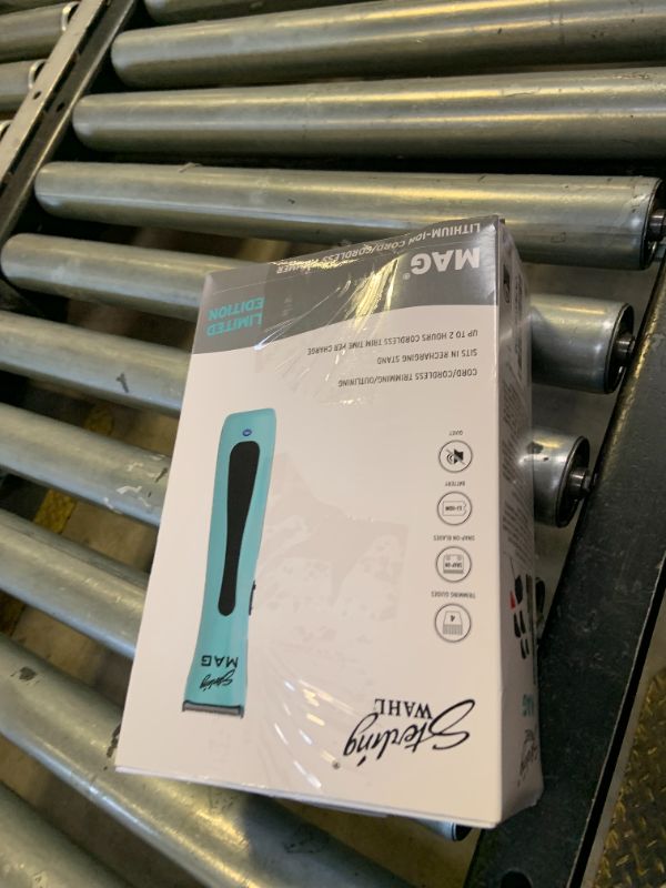 Photo 1 of Wahl Professional Sterling MAG Cordless Trimmer, LE Black and Aqua, Lithium Ion, Quick-Detach Blade, 120 Minute Run Time, Includes Charging Stand