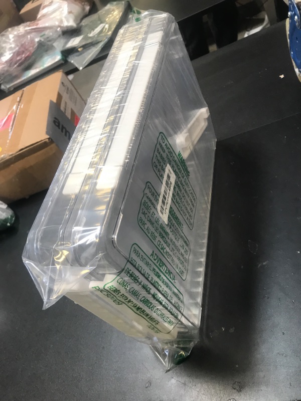 Photo 1 of RHONZHAO 2 Pack Clear Plastic File Boxes w/Latching Lids, Stackable A4 Storage (?White Latches, Small)