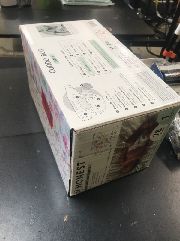 Photo 1 of The Honest Company Clean Conscious Diapers for Delicate Skin | Up to 100% Leakproof | Hypoallergenic, Fragrance Free | Girl Prints | Club Box, Size 1 (8-14 lbs), 78 Count (Prints May Vary)