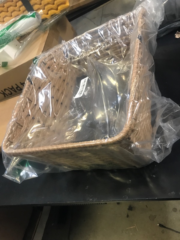 Photo 1 of ANZOME Bike Basket Rear, Woven Rectangular Bike Basket with Waterproof Cover & Cargo NetMount on The Back Seat Fits for Most Rear Bike Racks