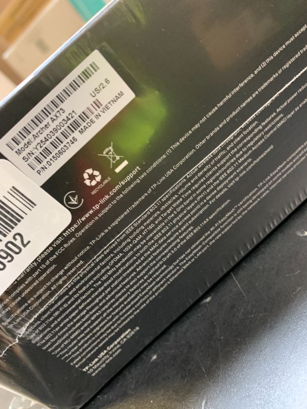Photo 1 of TP-Link AX5400 WiFi 6 Router (Archer AX73)- Dual Band Gigabit Wireless Internet Router for Streaming, Long Range Coverage