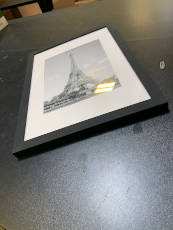 Photo 1 of upsimples A4 Picture Frame, Display Pictures 6x8 with Mat or 8.3 x 11.7 Without, Wall Hanging Photo Frames, Black, 1 Pack