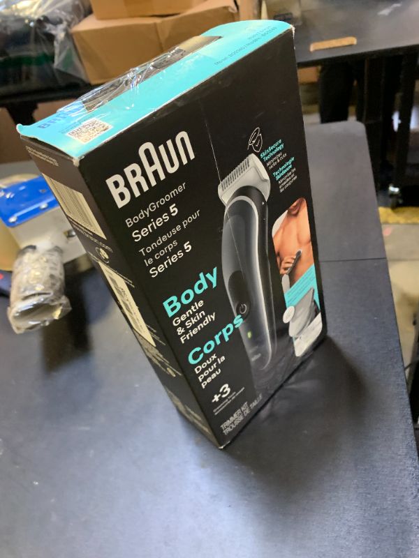 Photo 1 of Braun Body Groomer 5 for Men, BG5340, Manscaping Tool, SkinShield Technology, Sensitive Comb, Lifetime Sharp Metal Blade, Body Groomer for Men, Gray/White
