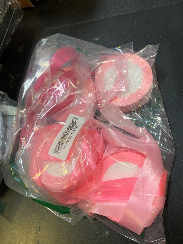 Photo 1 of NACHLYNN 150 Yards Pink Satin Ribbon 1 inch Wide Polyester Fabric Ribbon Use for Gift Wrap Wedding Bridal Baby Shower Bows Valentine's Day Decor