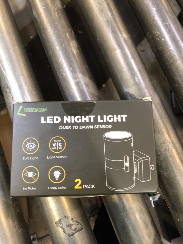 Photo 1 of L LOHAS LED Night Light Plug in, Modern Night Lights Plug into Wall, Dusk to Dawn Sensor, Soft White 3000K, 0-100LM Adjustable Brightness, Dimmable Night Lights for Hallway Bedroom Stairway, 2 Pack