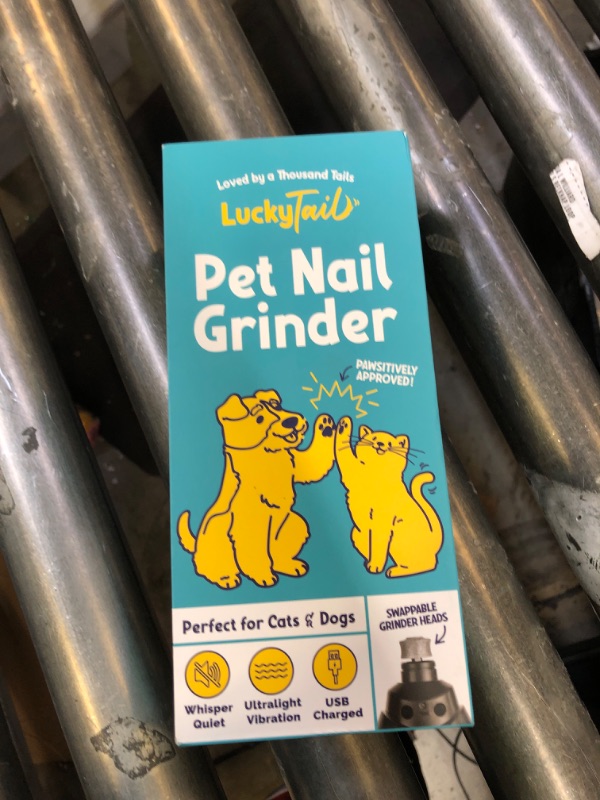Photo 1 of LuckyTail Pet Nail Grinder for Dogs and Cats - Super Quiet and Low Vibration Electric Dog Nail Grinder with 2 LED Lights - USB Rechargeable and Cordless - 2 Speeds - Small to Large Pets