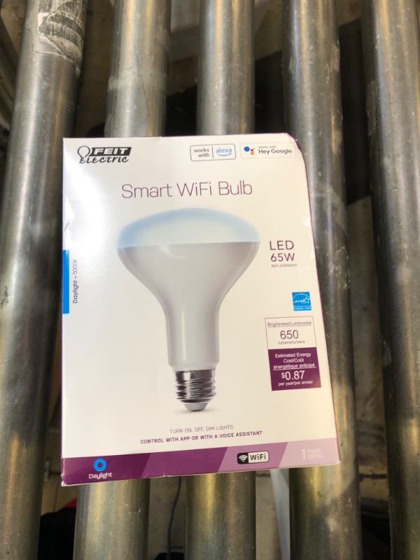 Photo 1 of Feit Electric Smart BR30 Wifi Bulb, 5000K Daylight, 2.4GHz WIFI, No Hub Needed, Works with Alexa and Google Home Assistant, App Control, Dimmable, 65W Equivalent, Flood Light Smart Bulb, BR30/950CA/AG