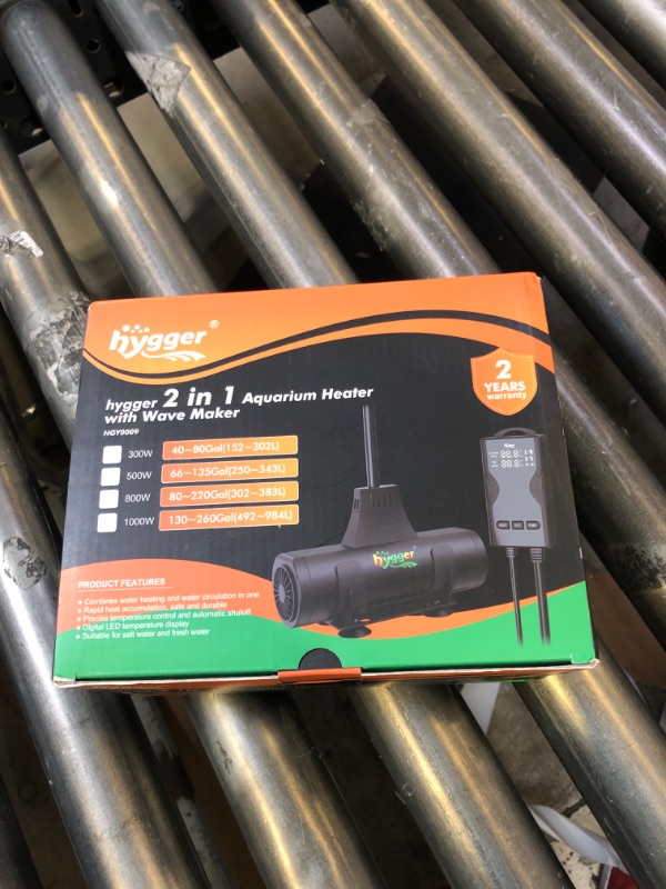 Photo 1 of hygger 2 in 1 Aquarium Heater with Wave Maker,Submersible Fish Tank Water Circulation Pump Heater for Saltwater Freshwater,Digital Display Controller Abnormal Error Stop Protection (800W, 80~220Gal)