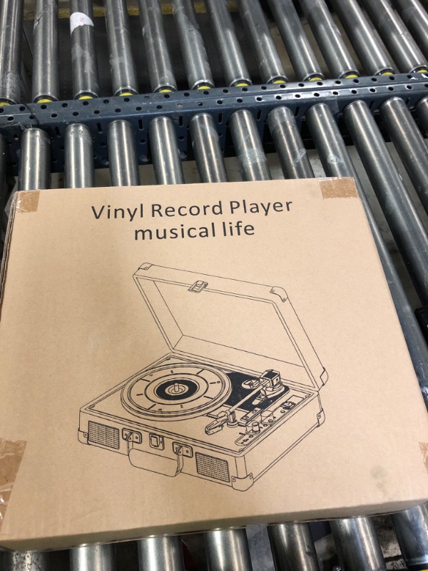 Photo 1 of Vinyl Record Player 3-Speed Bluetooth Suitcase Portable Belt-Driven Record Player with Built-in Speakers RCA Line Out AUX in Headphone Jack Vintage Turntable

