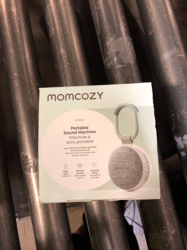 Photo 1 of Momcozy Portable Sound Machine with Night Light, White Noise Sound Machine for Baby, 20 Soothing Sounds, Sound Therapy, Long-Lasting Power, Timer, Clips on Stroller, Baby Shower Gifts