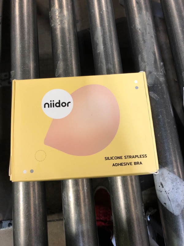 Photo 1 of Niidor Strapless Bra Adhesive Backless Sticky Bra with Push Up Invisible Silicone Nude Bra for Low Cut Dresses Comfortable & Secure