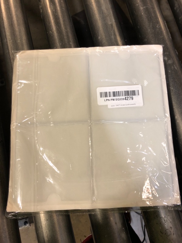 Photo 1 of Ohuimrt 52 Pack Index Card Pockets with Top Open, 4 x 4 Inch Adhesive Label Pockets Clear Plastic Index Card Holder for Organizing, Storage Bins, Library Cards, Notes