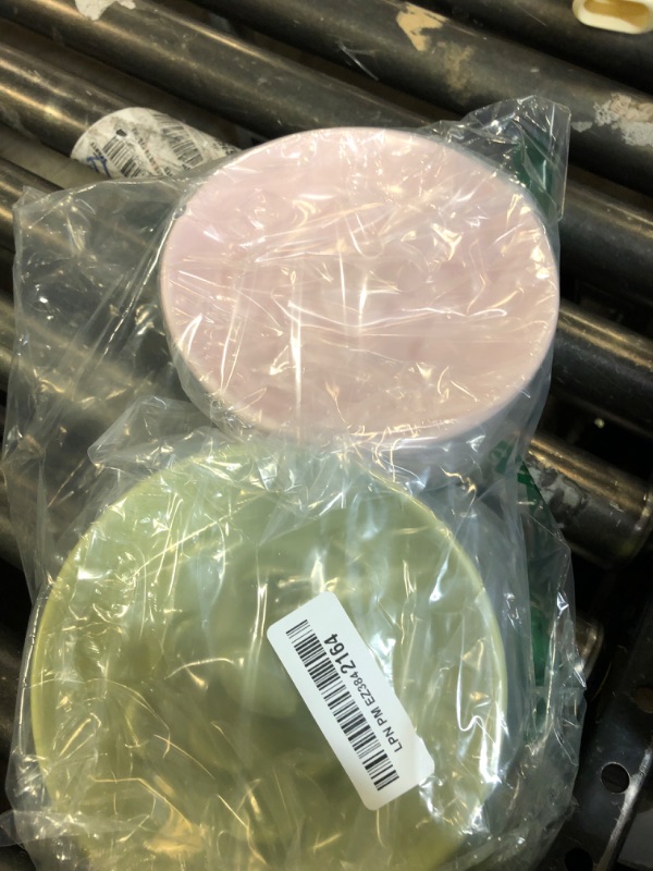 Photo 1 of Layhit 2 Pack Raised Slow Feeder Cat Bowls Ceramic Elevated Cat Food Bowls Anti Vomiting Slow Feeder for Dog and Kitten for Dry and Wet Food(Green, Pink)