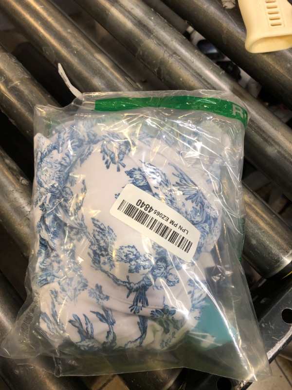 Photo 1 of Women's One Piece Swimsuit with Beach Cover Up Retro Floral Print Bathing Suits with Coverup Set Sarong Wrap Swim Suit 1 Piece Swimwear Set with Matching Skirt Blue Floral Medium